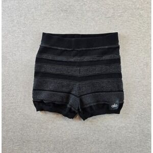 ALO Yoga Charcoal and Black Striped Shorts